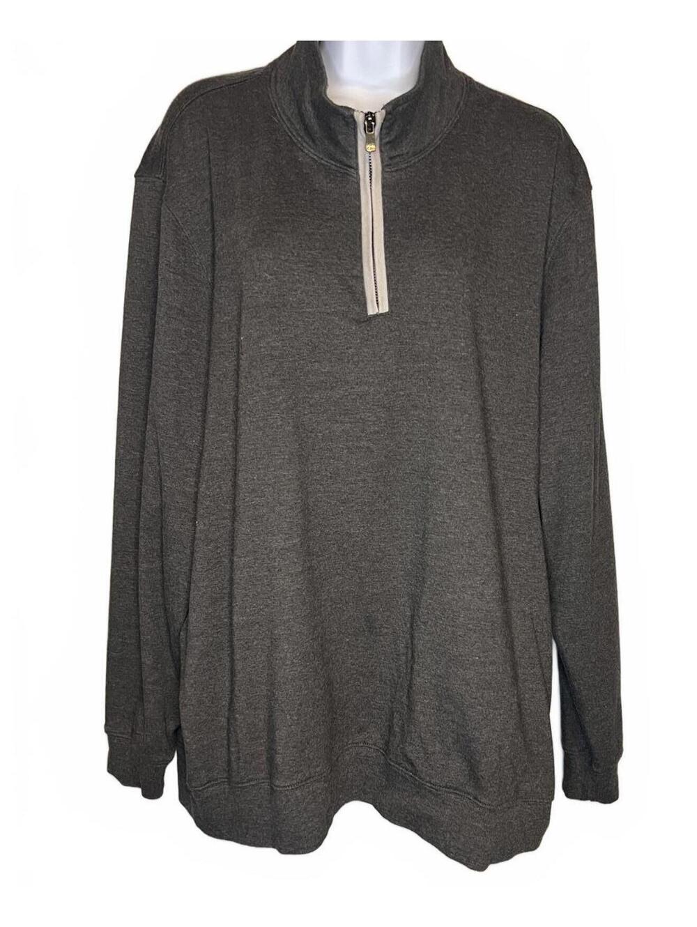 The Normal Brand Charcoal Gray Quarter-Zip - Gorpcore Aesthetic Pullover - XXL